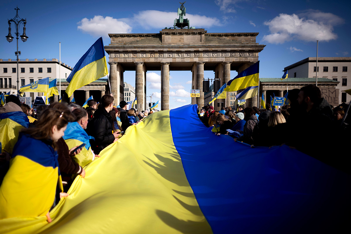 Pro Ukraine Kundgebung, Deutschland, Berlin, 24.02.2024