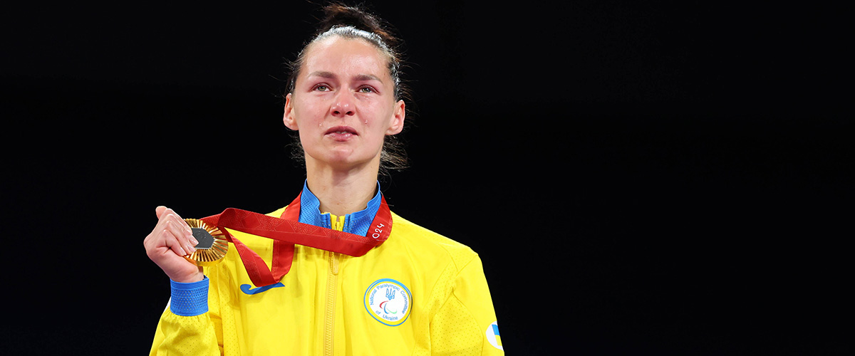 NIKOLAYCHYK Nataliya (UKR), SEPTEMBER 5, 2024 - Judo : Women s -48kg J1 Medal Ceremony during the Paris 2024 Paralympic Games at Champ de Mars Arena in Paris, France.