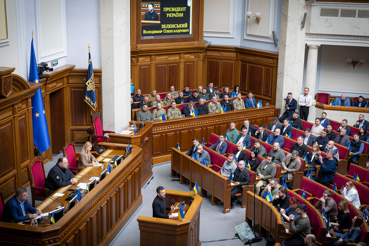 Der ukrainische Präsident Wolodymyr Selenskyj in der Werchowna Rada