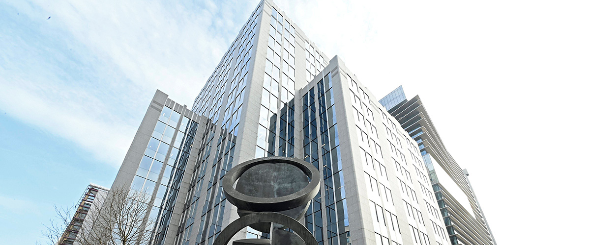 Gebäude des Finanzdienstleisters Euroclear in Brüssel, Belgien