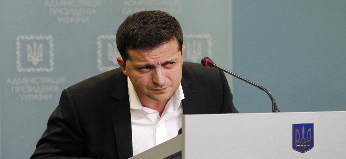 October 1, 2019, Kiev, Kiev, Ukraine: Ukrainian President Volodymyr Zelensky speaks during a press conference in Kiev. .